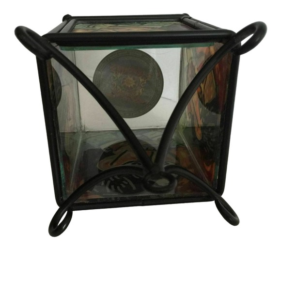 Pablo Picasso Cubism Self Portrait Glass & Iron Lantern Tea Light Candle Holder - Picture 7 of 7
